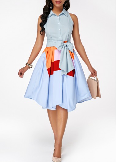 Designer Dresses, Button Front Sleeveless Dress