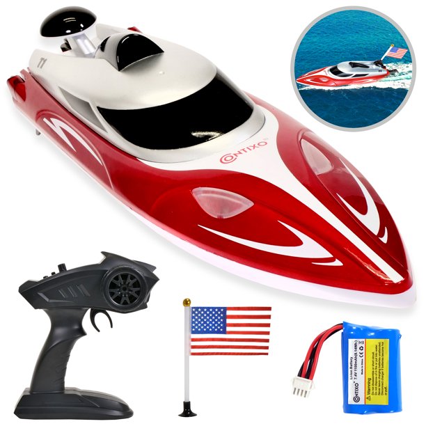 Remote Control Red Battery RC Boat